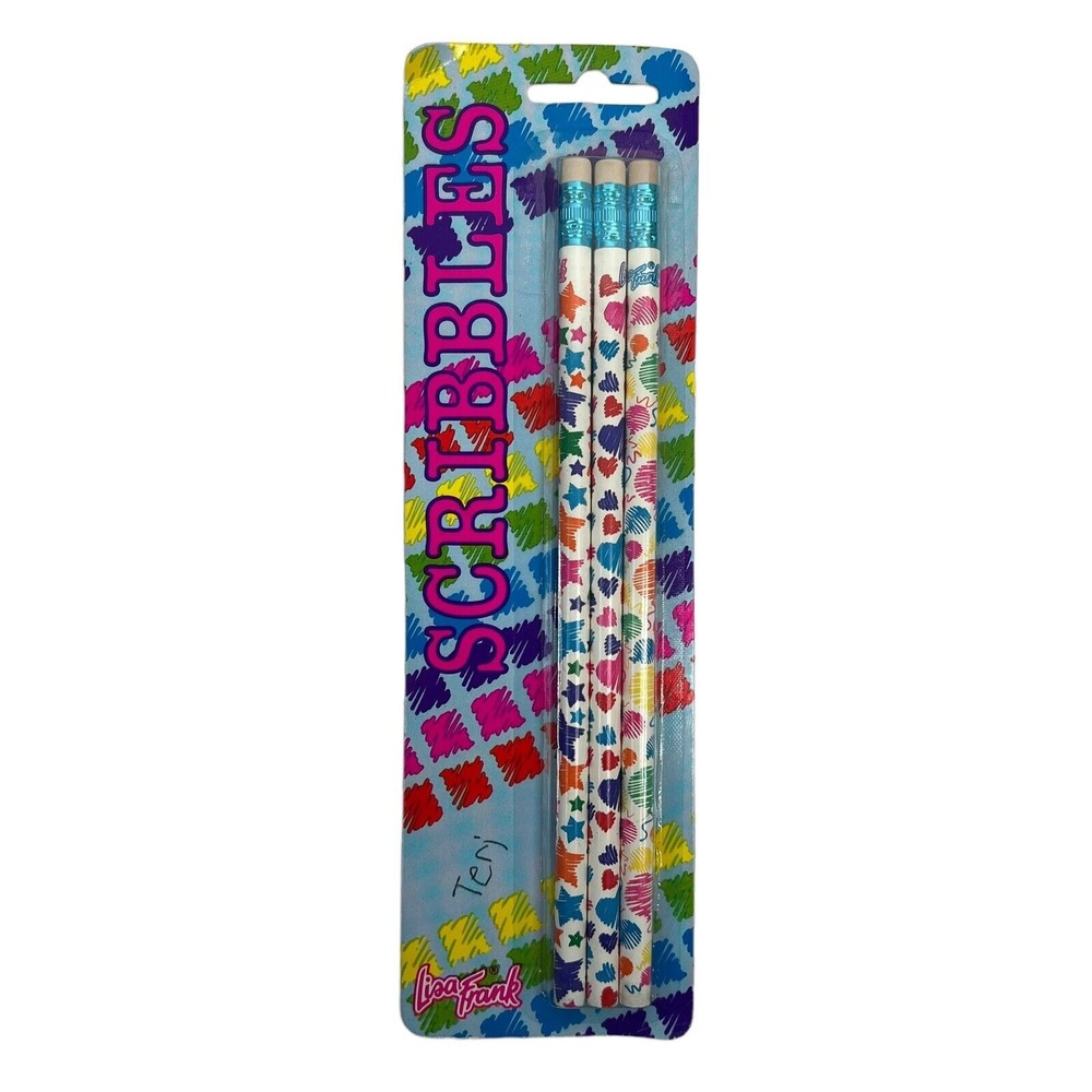 Lisa Frank Scribbles Designer Pencil Collection Set Pack Vintage 1990s Made USA